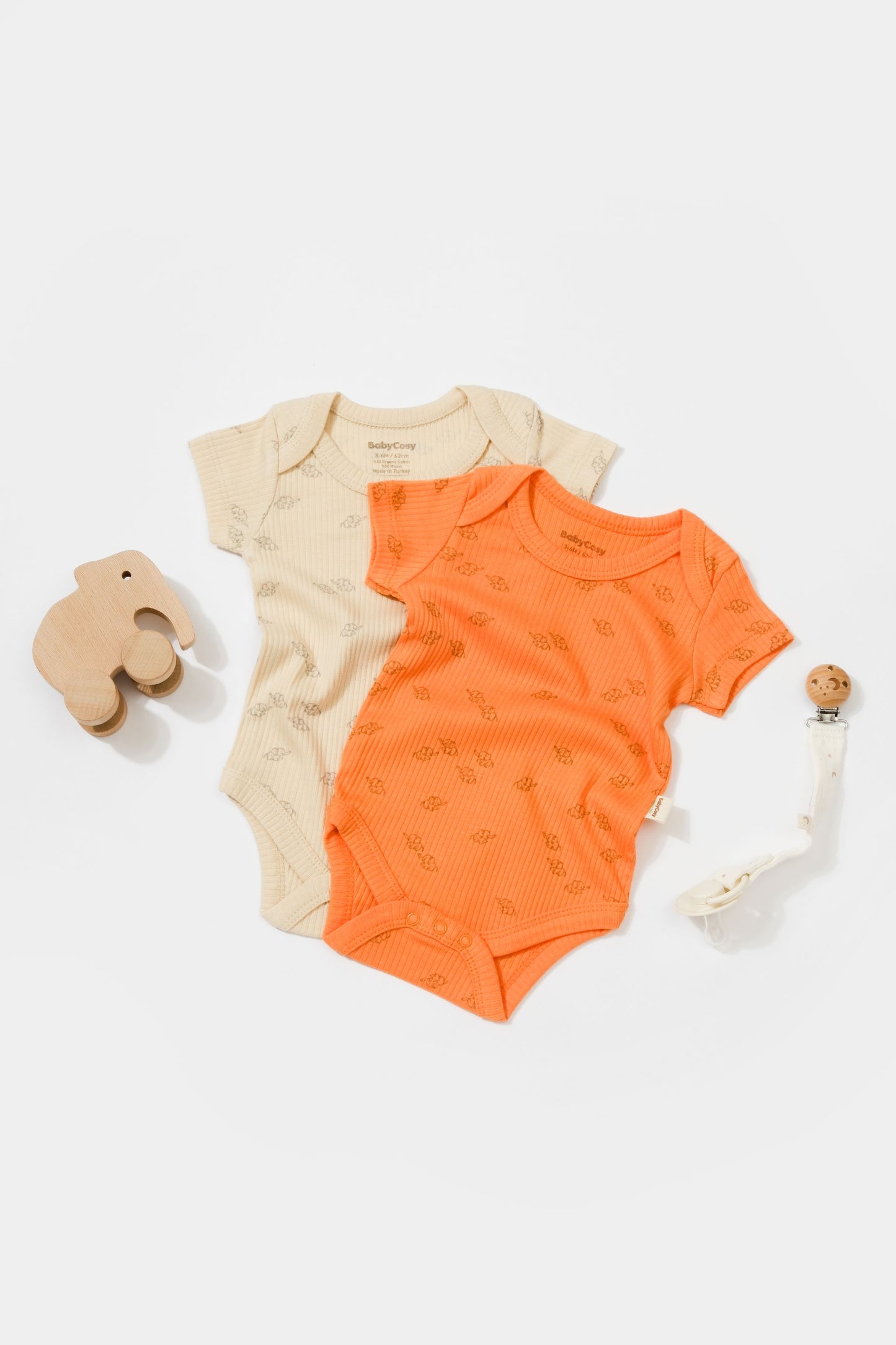 2 PCS Short Sleeve Body - Stone / Apricot