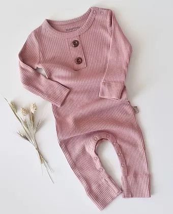 Long Sleeve Romper - Rose - 0-24M