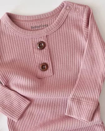 Long Sleeve Romper - Rose