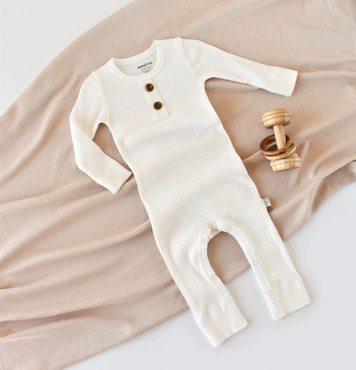 Long Sleeve Romper - Ecru