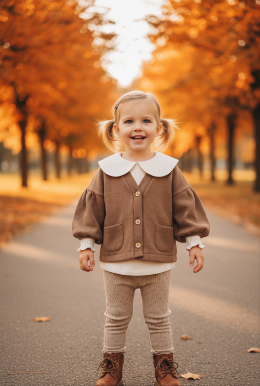 Cardigan - Brown/Beige/Off-White - 9M-4Y