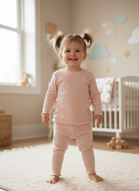 Pajamas - Beige/White/Pink - 1-6Y