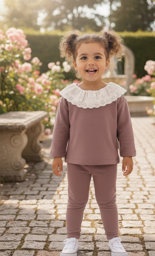 The Luna Lace Set - Mint Green/Purple - 6M-3Y