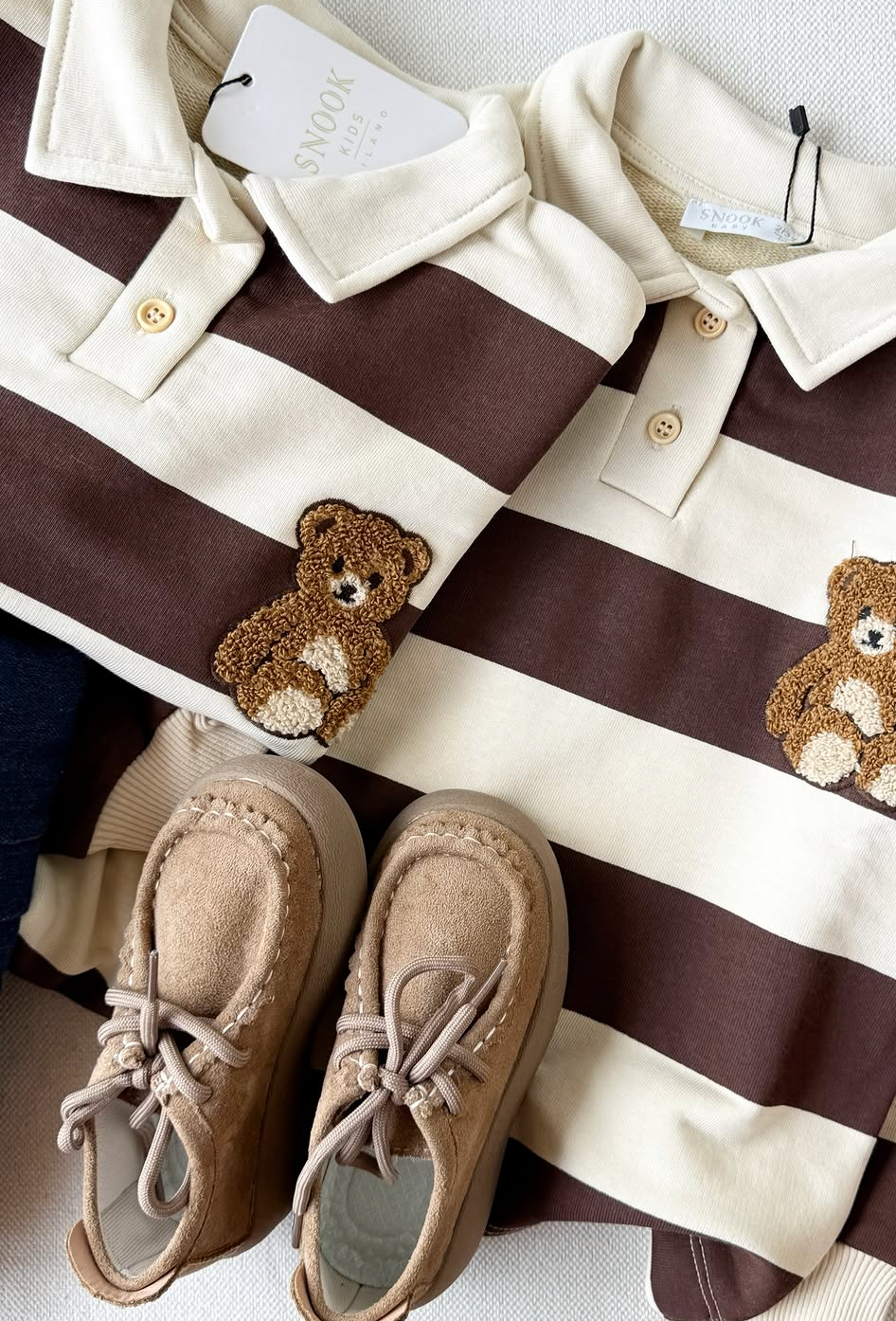 Polo Brown Striped Bear Sweater - 2-7Y