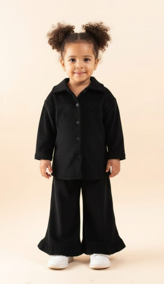 Vintage Ruffle Set - Black - 1-6Y