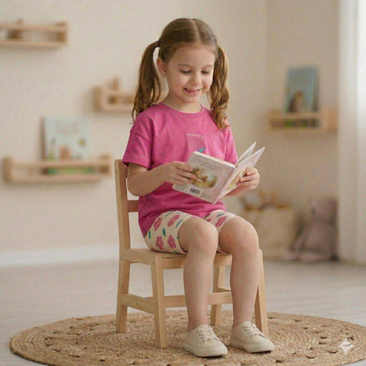 Floral Short Legging & Tshirt Set - Pink - 2-8Y