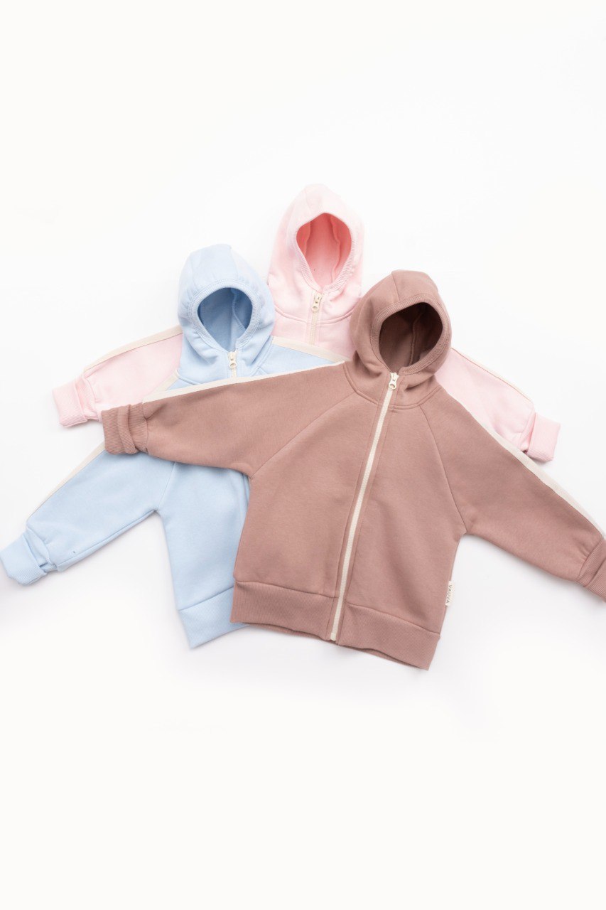 Fleeced Hoodie and Jogger Set - Pink/Blue/Purple - 3-24M