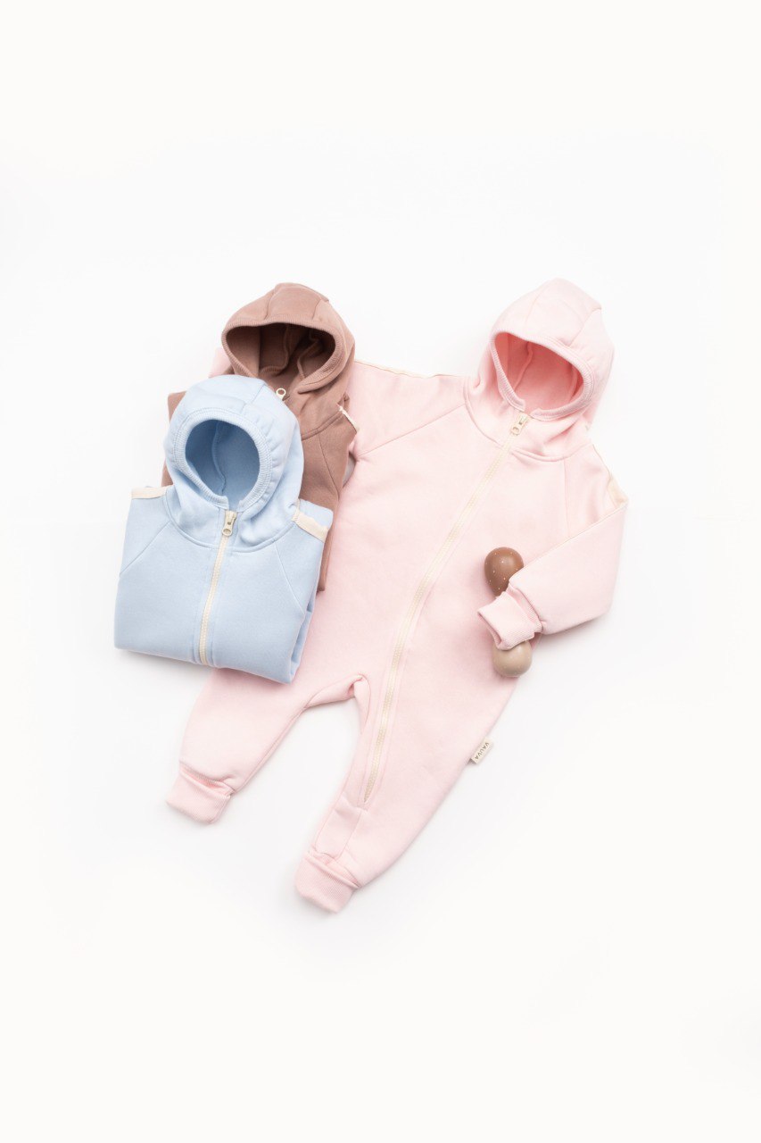 Fleeced Romper - Pink/Blue/Purple - 3-24M