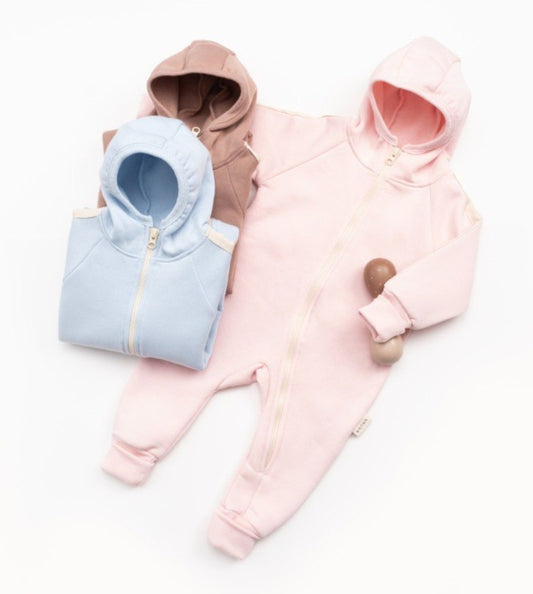 Fleeced Romper - Pink/Blue/Purple - 3-24M