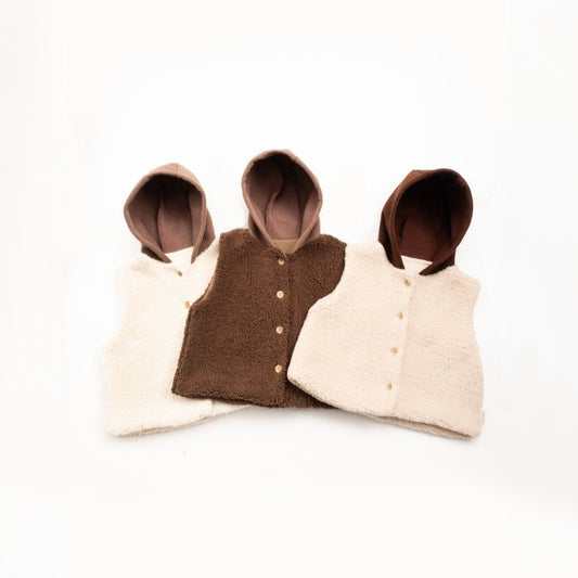 Shepherd Vest - Olive Green/Beige/Brown - 9M-4Y