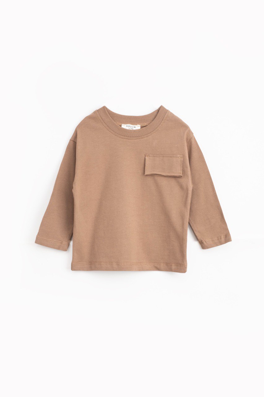 Round Neck Shirt - Off-White/Black/Brown/Navy - 1-6Y