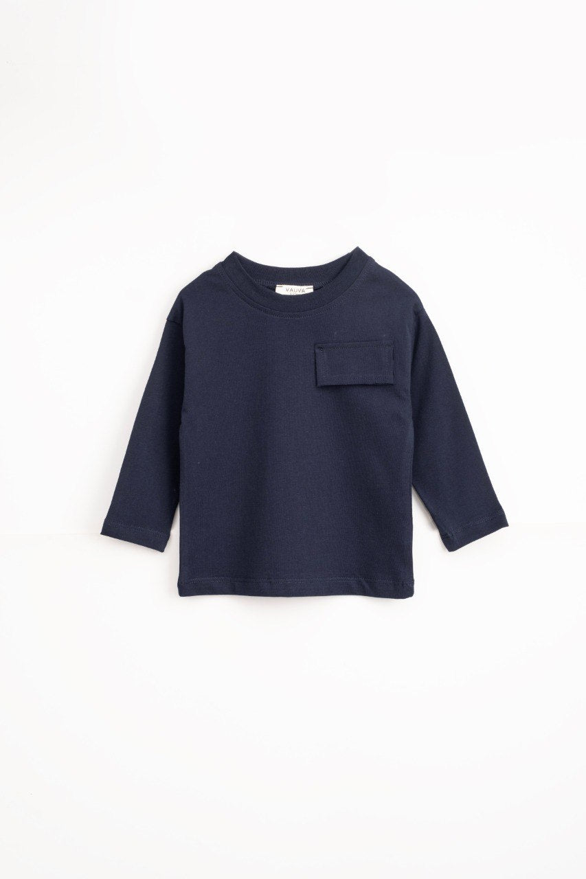 Round Neck Shirt - Off-White/Black/Brown/Navy - 1-6Y