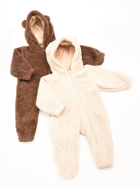 Baby Bear Romper - Beige/Brown - 3-24M