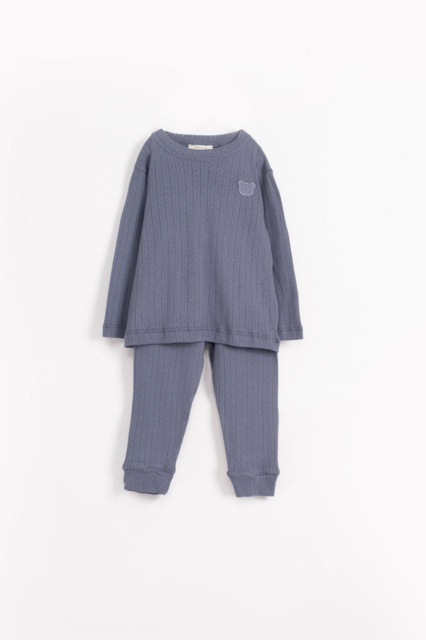 Bear Pajamas - White/Blue/Beige - 1-6Y