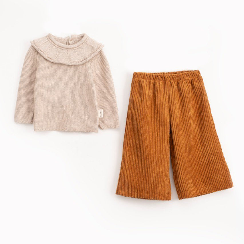 Thick Sweater & Wide Leg Pants Set - 3 Colors - 9M-3Y