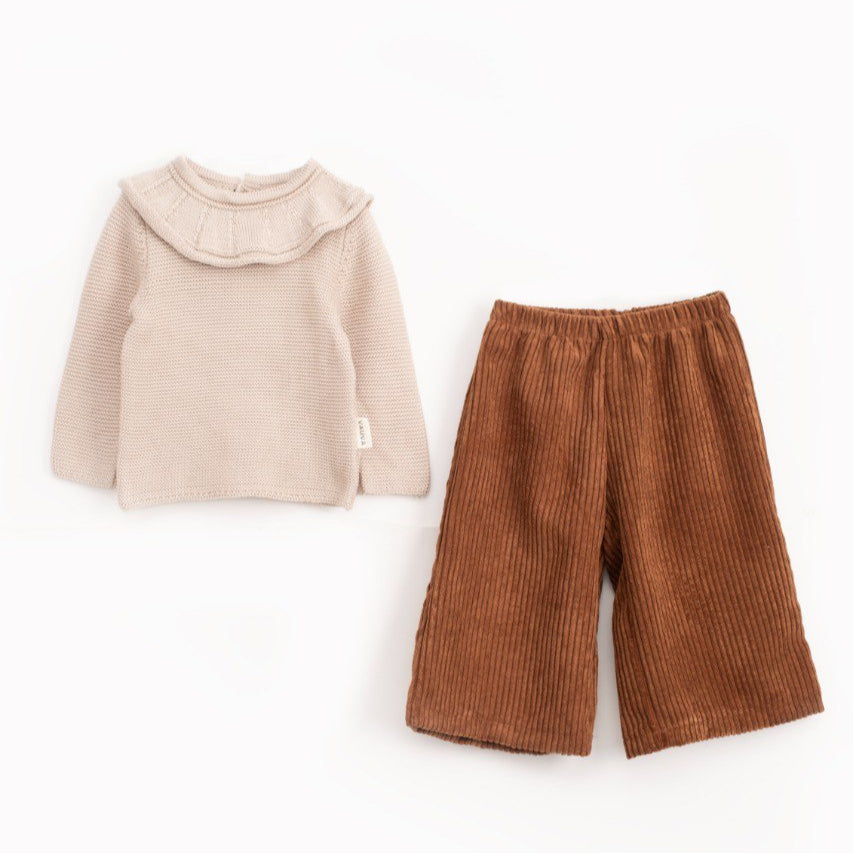 Thick Sweater & Wide Leg Pants Set - 3 Colors - 9M-3Y