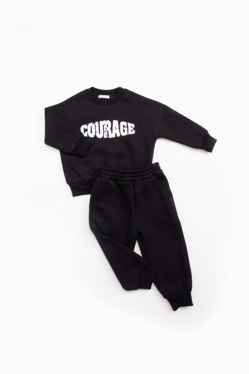 Courage Fleeced Set - Olive Green/Black - 1-6Y