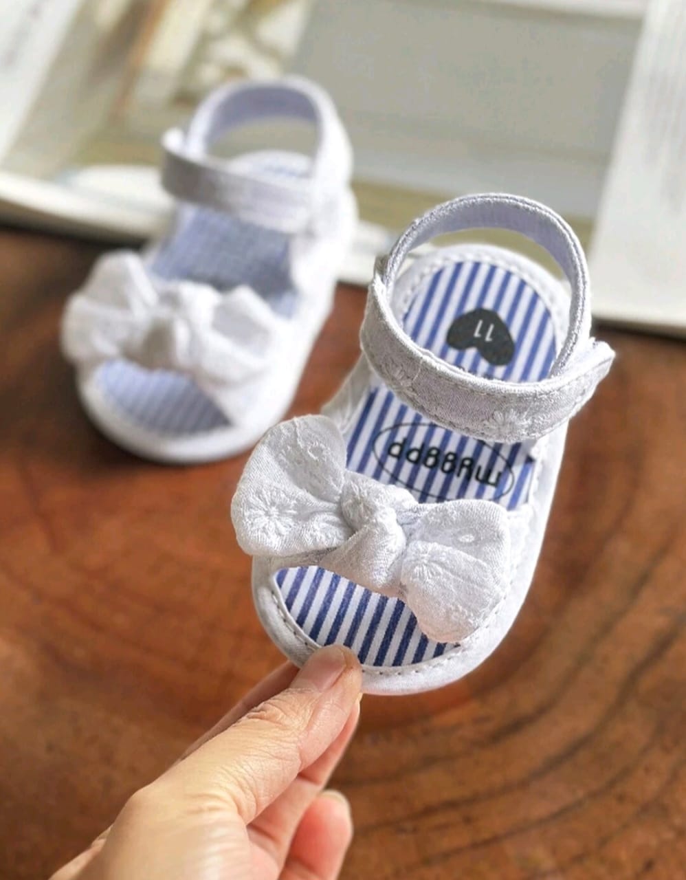 White Bow Sandals