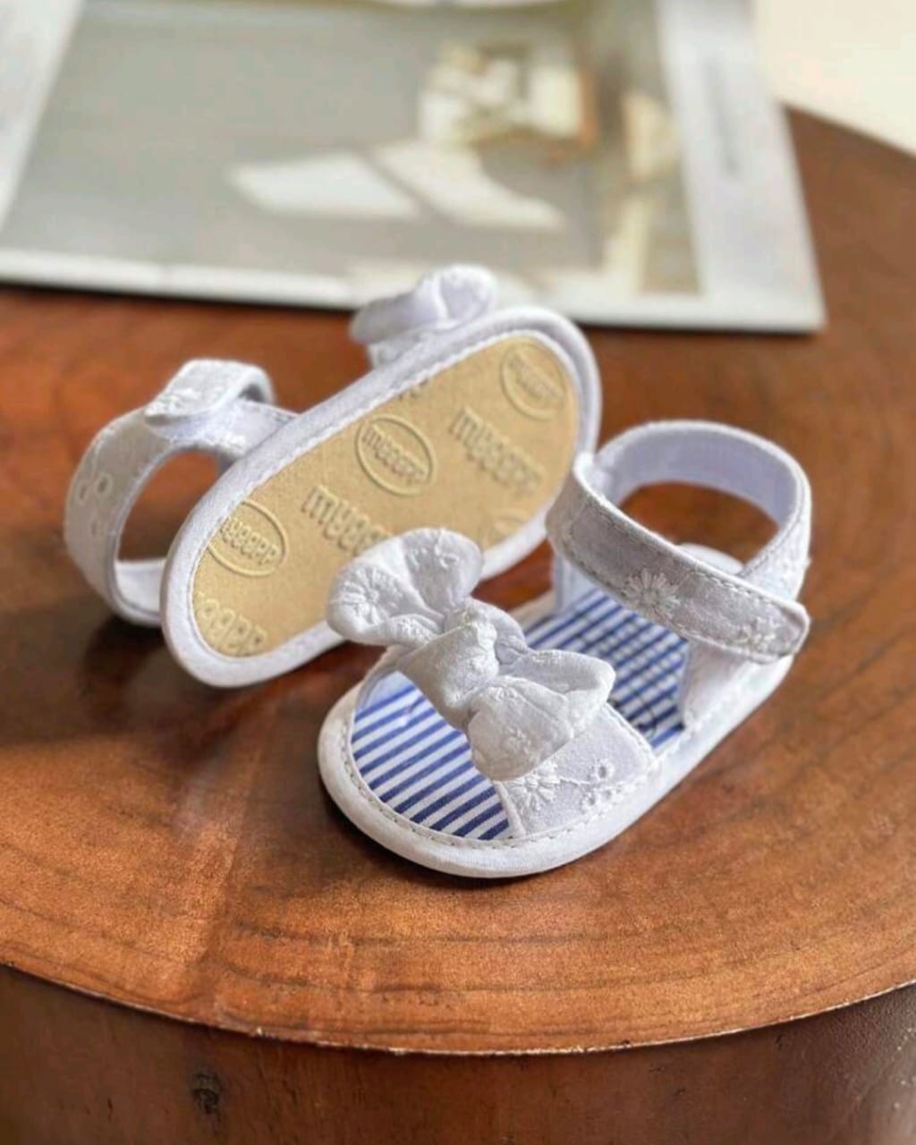 White Bow Sandals