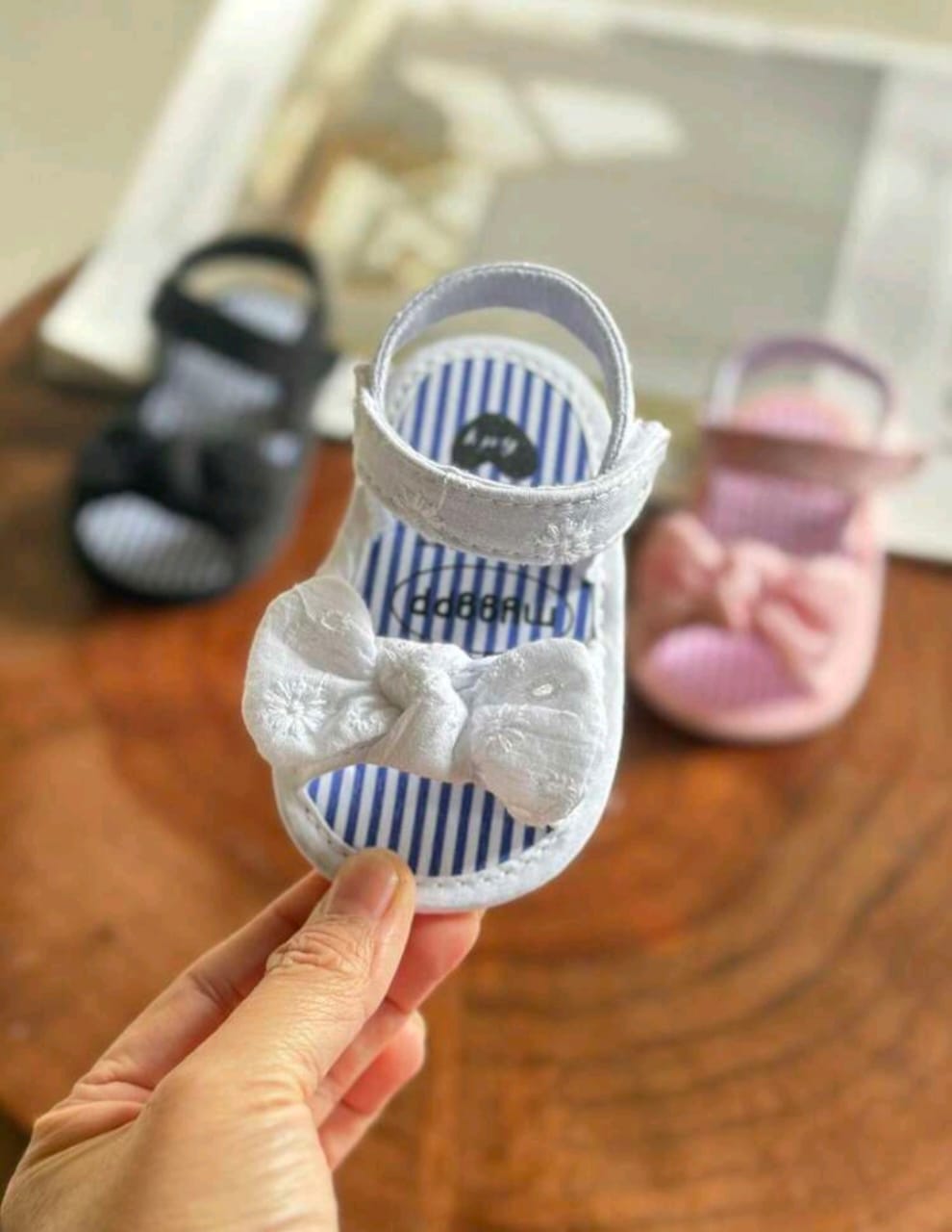 White Bow Sandals