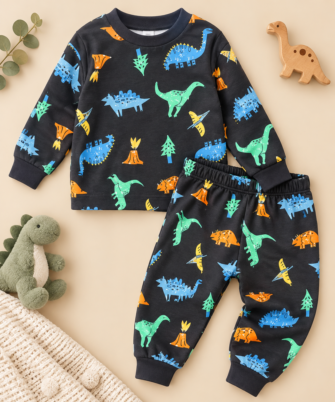 Boy Cotton Pyjamas - Universe/Dinos - 3-8Y