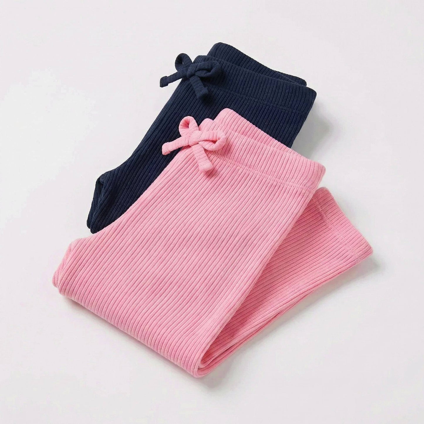 Cotton Legging set - 2 PCS - Pink & Navy- 9M-3Y