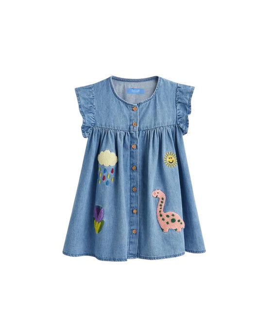 DENIM Dress - ANIMALS - 2-7Y