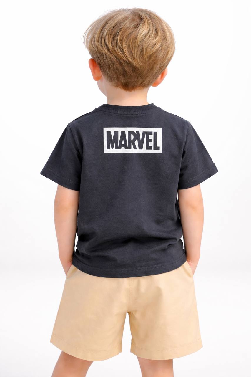 SPIDER WEB Shorts & Black Tshirt Set - 2-7Y