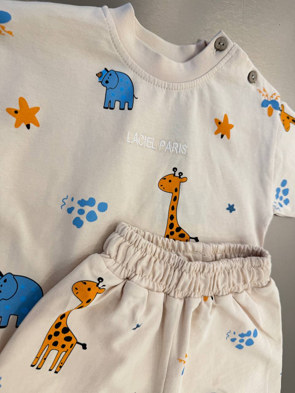 Shorts & Tshirt Set - Giraffe - 6M-3Y