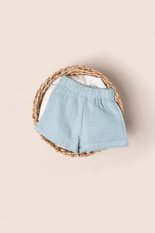 Muslin Shorts - Blue/Off-White/Orange/Baby Blue - 9M-4Y