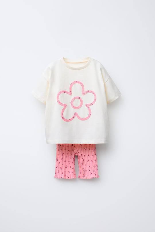 Little Flower - Short Legging & Tshirt Set - 2-8Y