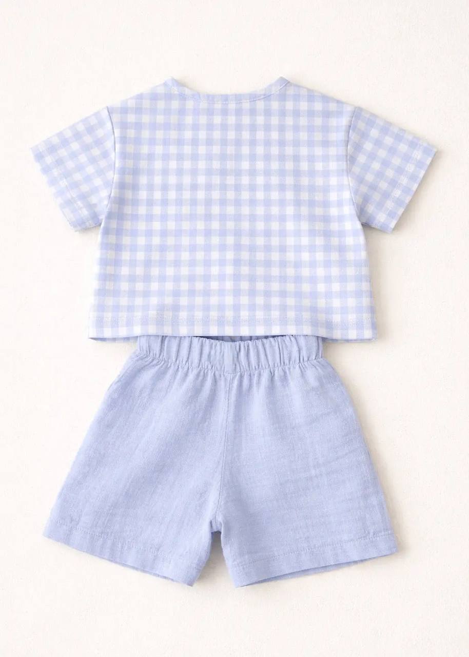 Mediterranean Breeze Muslin Shorts & Shirt Set - 6M-4Y