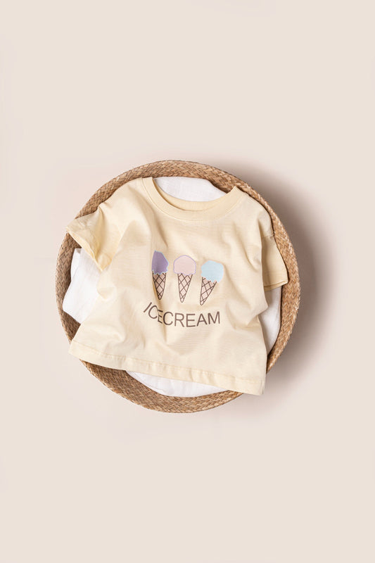 Ice Cream Tshirt - Yellow/Purple/Pink - 9M-4Y