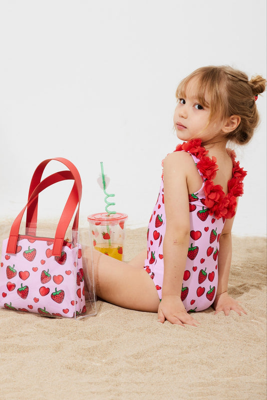 STRAWBERRY One Piece Swimsuit - 3-10Y (Without Bag)
