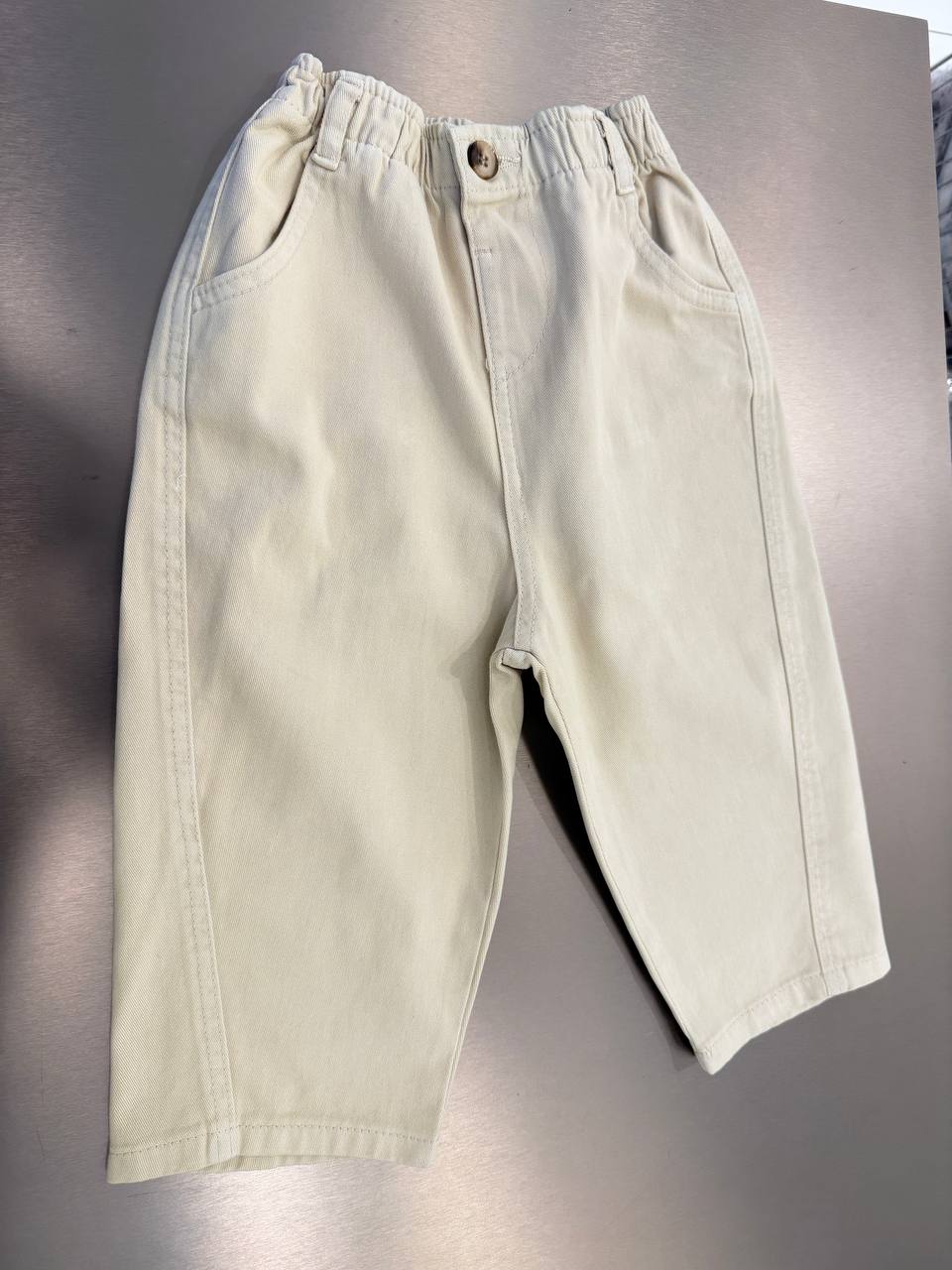 DENIM Balloon Beige Pants - 2-7Y