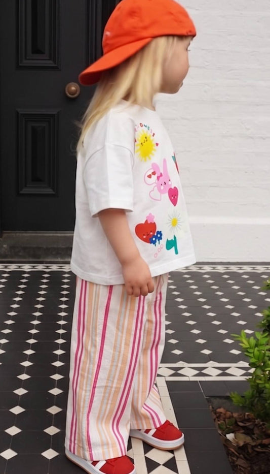 The Colorful Garden Muslin Pants & Tshirt Set - 2-8Y