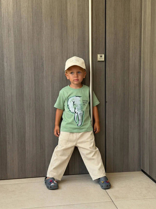 Elephant Safari Tshirt - 2-7Y