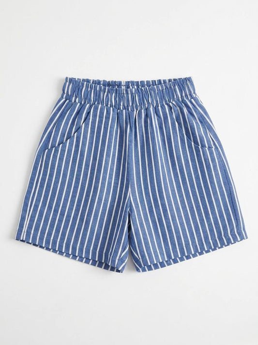 Striped Shorts - Yellow/Pink/Blue/Black - 2-7Y