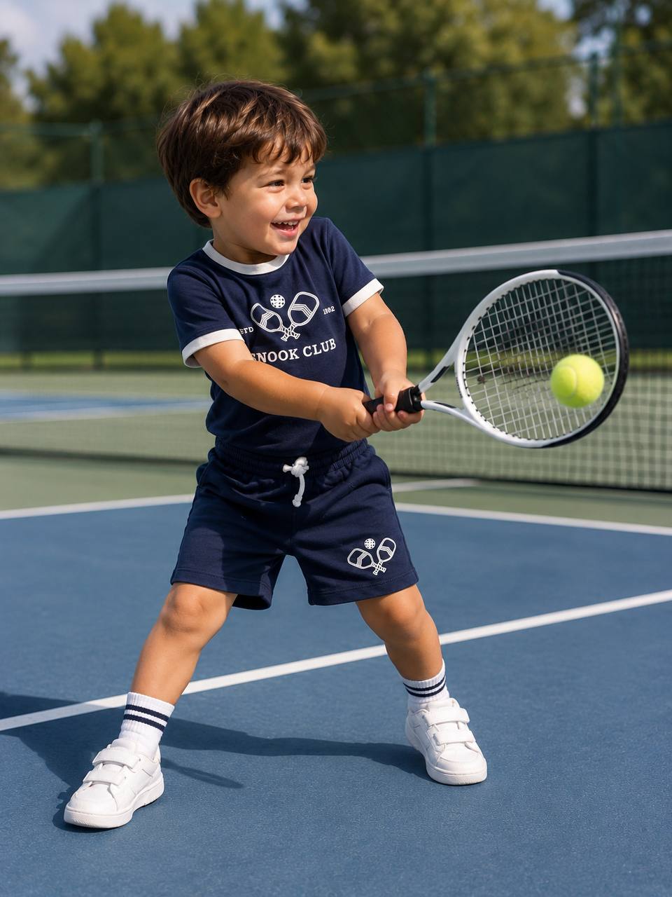 The Tennis Navy Shorts & Tshirt Set - 9M-4Y