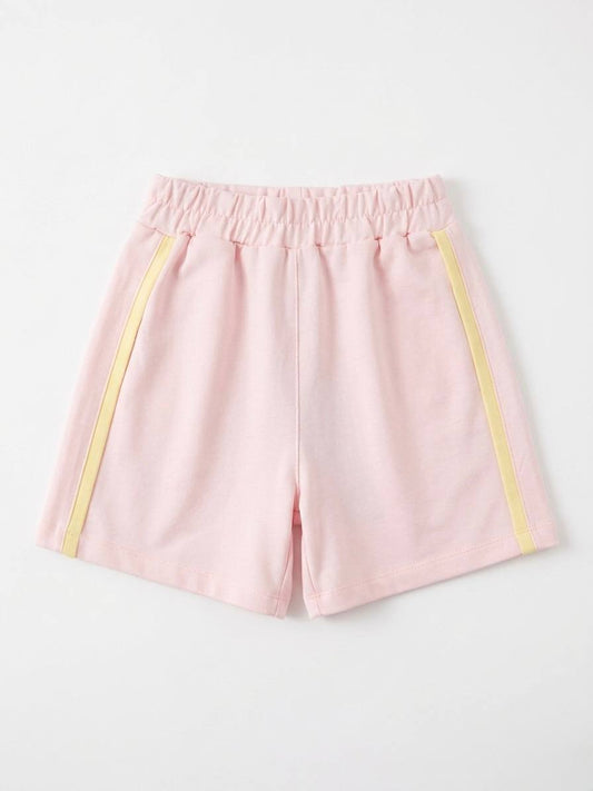 100% Colorful Cotton Shorts with Side Stripes - 2-7Y