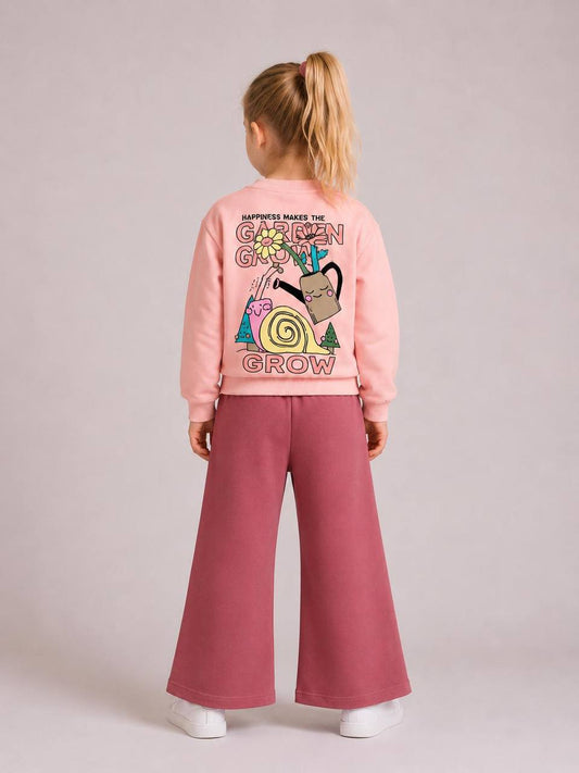 Garden Grow Pants & Sweater Set - Pink/Green - 3-10Y