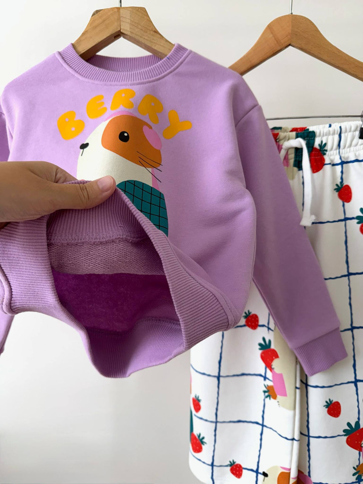 Berry Cute Purple Sweater & Pants Set - 2-8Y