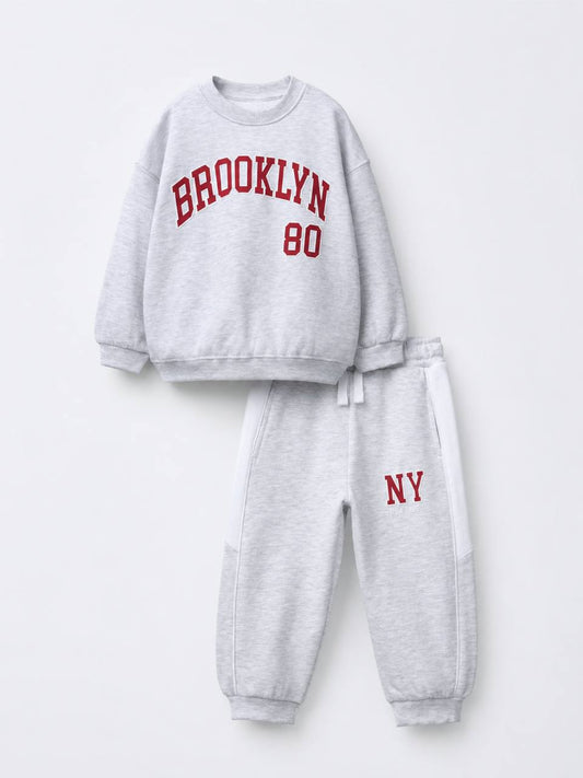 BROOKLYN Fleeced Pants & Sweater Set - 2-7Y