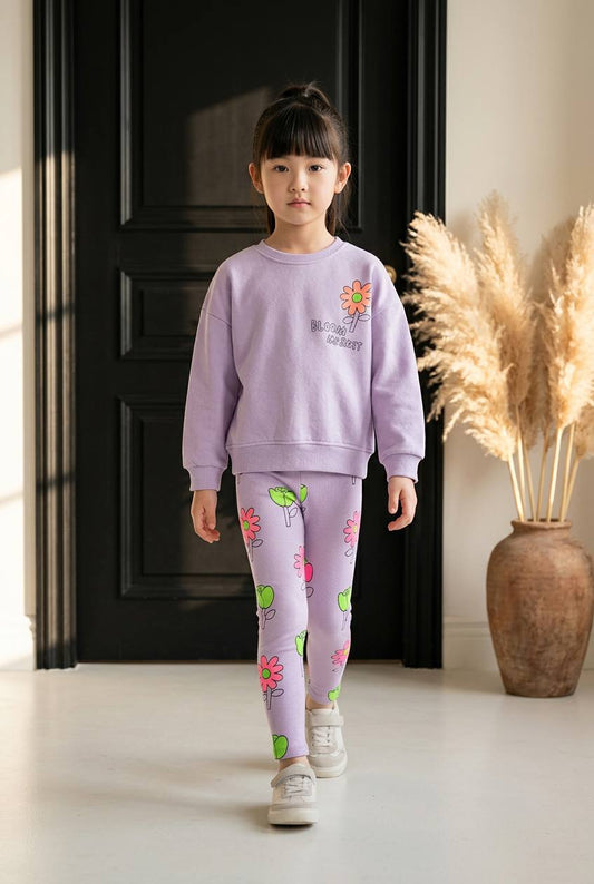 BLOOM Purple Legging & Sweater Set - 2-8Y