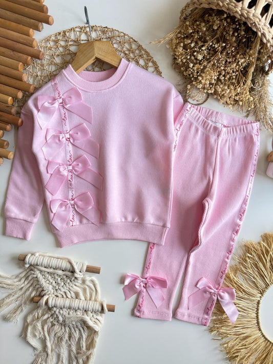 LOVE & Ribbons Legging & Sweater Set - NAVY/PINK - 2-8Y