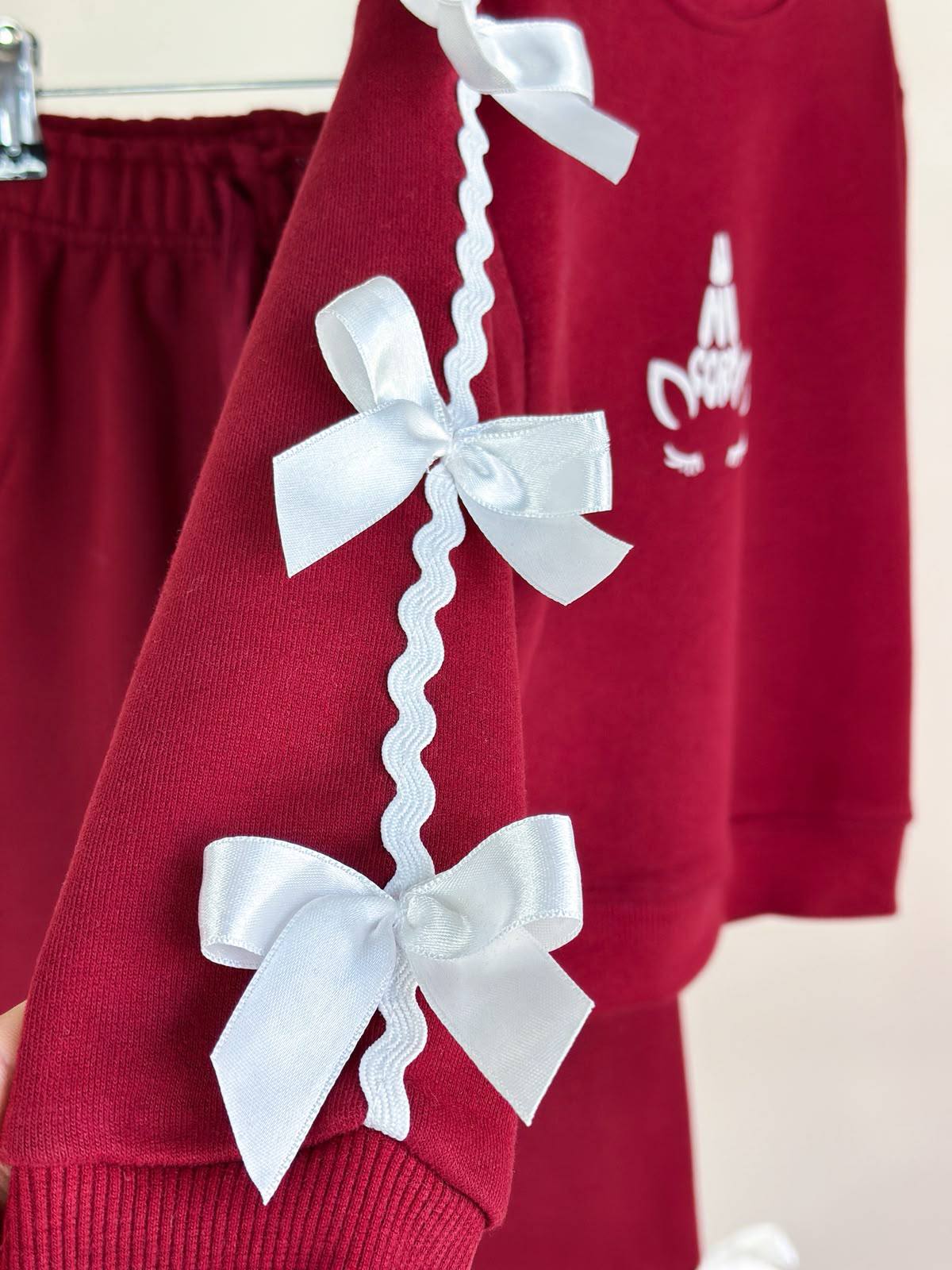 Burgundy Ribbons Set - 2-8Y