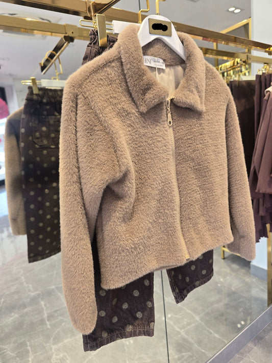 Mocha Teddy Jacket - 2-8Y