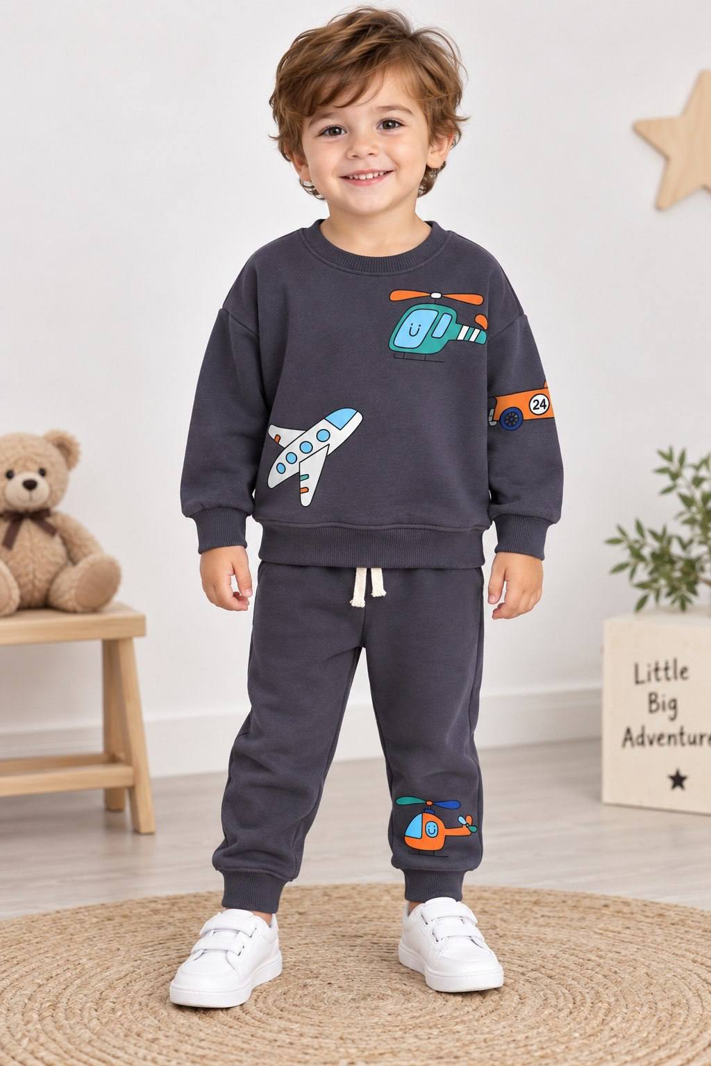 Aviation Set - Grey - 12M-4Y