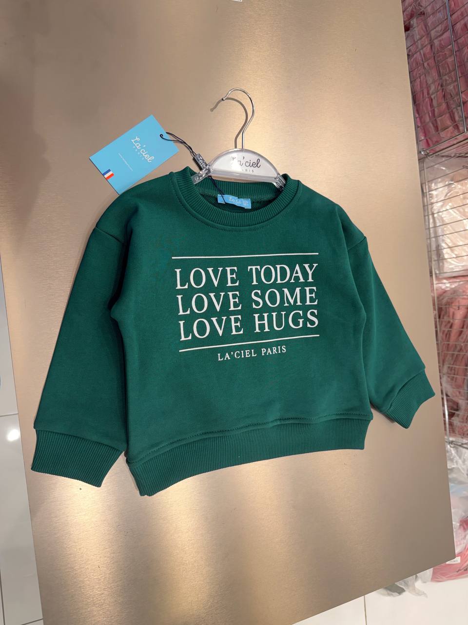 Love Some Hugs Green Sweater - 2-7Y