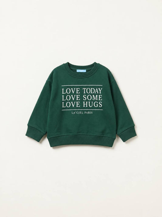 Love Some Hugs Green Sweater - 2-7Y